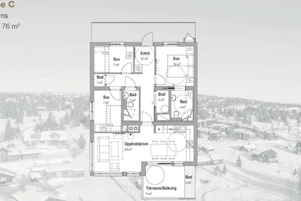 Beautiful Penthouse With Panoramic View At Sjusjoen Lejlighed Eksteriør billede